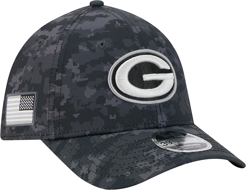 Green Bay Packers New Era 2026 NFL Salute To Service 39THIRTY M-Crown Stretch Hat - Black