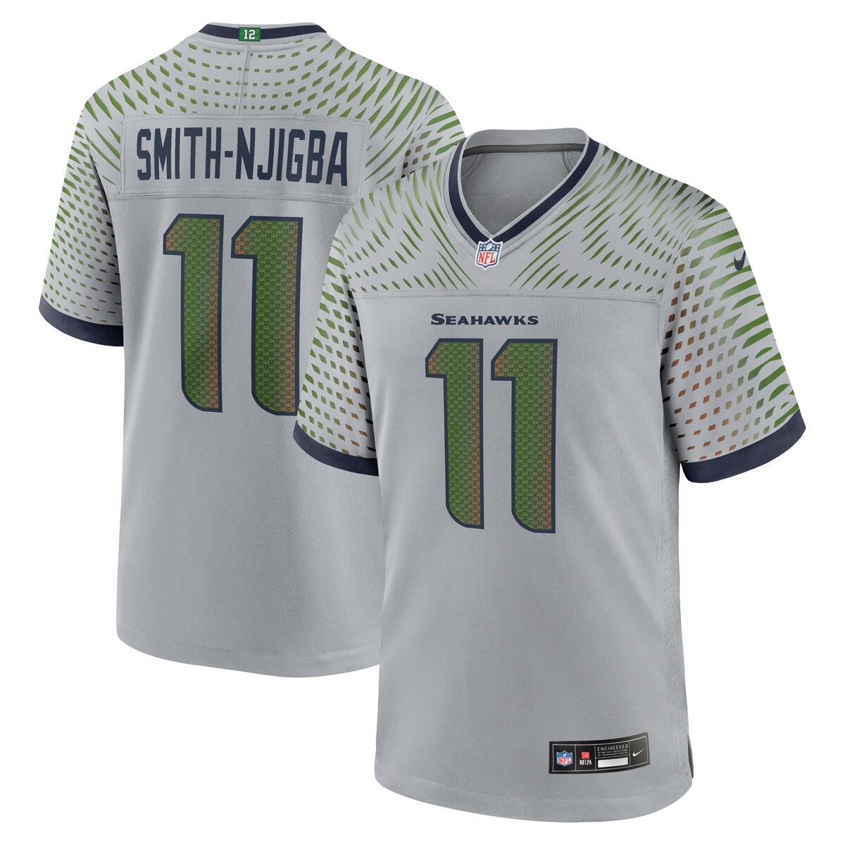 Jaxon Smith-Njigba Seattle Seahawks Men's NFL Nike 2025 Rivalries Collection Game Jersey - Wolf Gray