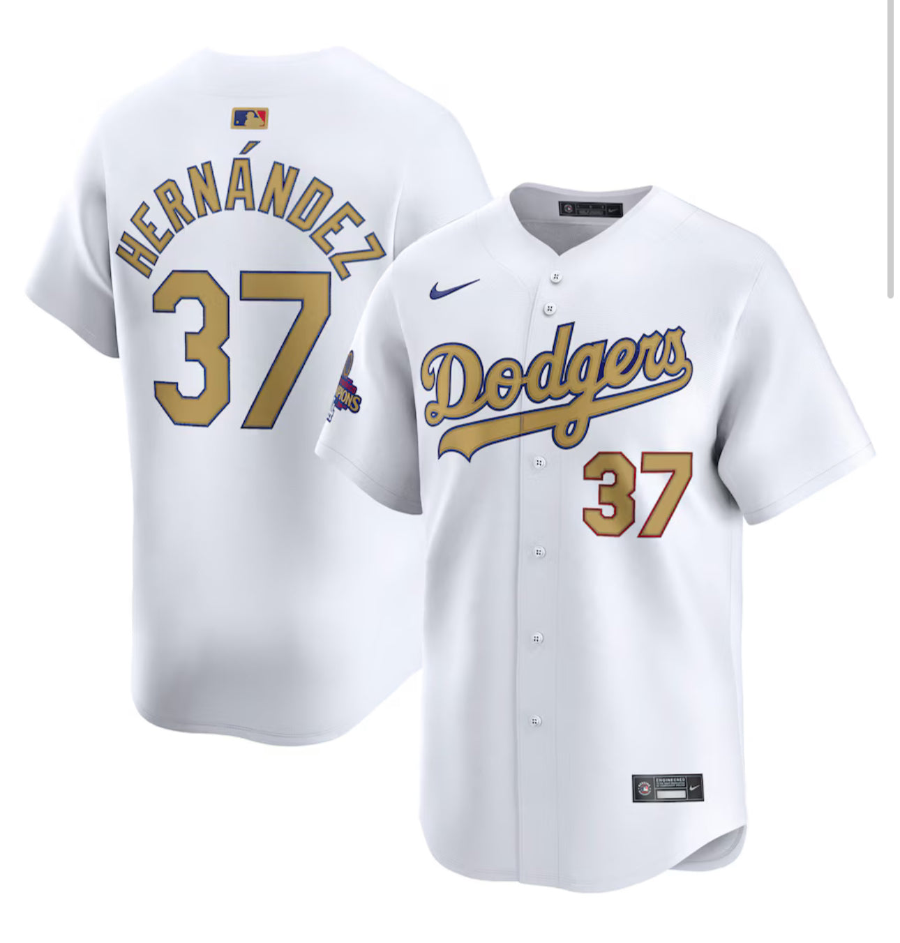 Teoscar Hernández Los Angeles Dodgers 2025 Gold Collection Limited Jersey