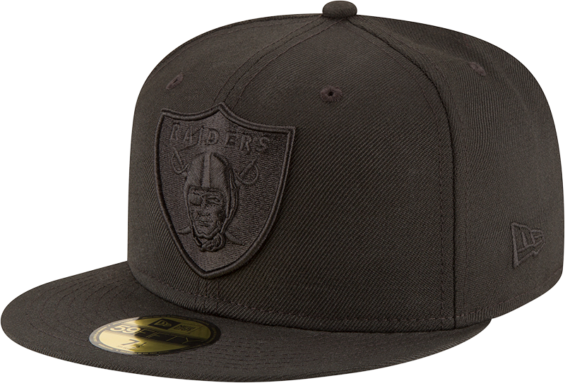 Las Vegas Raiders NFL New Era Men's 59Fifty Black on Black Tonal Fitted Hat