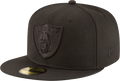 Las Vegas Raiders NFL New Era Men's 59Fifty Black on Black Tonal Fitted Hat