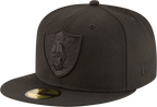 Las Vegas Raiders NFL New Era Men's 59Fifty Black on Black Tonal Fitted Hat