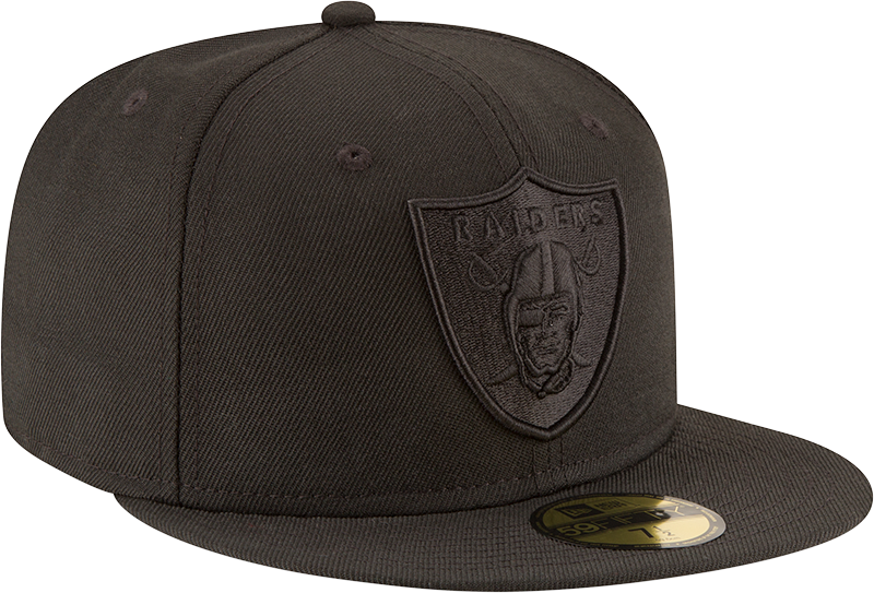 Las Vegas Raiders NFL New Era Men's 59Fifty Black on Black Tonal Fitted Hat