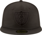 Las Vegas Raiders NFL New Era Men's 59Fifty Black on Black Tonal Fitted Hat
