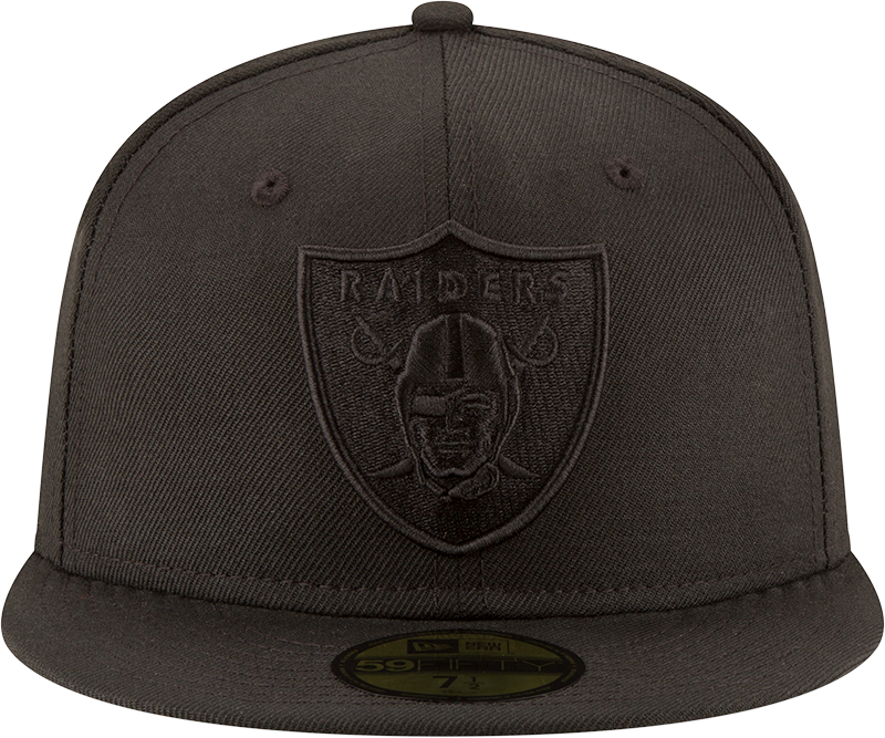 Las Vegas Raiders NFL New Era Men's 59Fifty Black on Black Tonal Fitted Hat