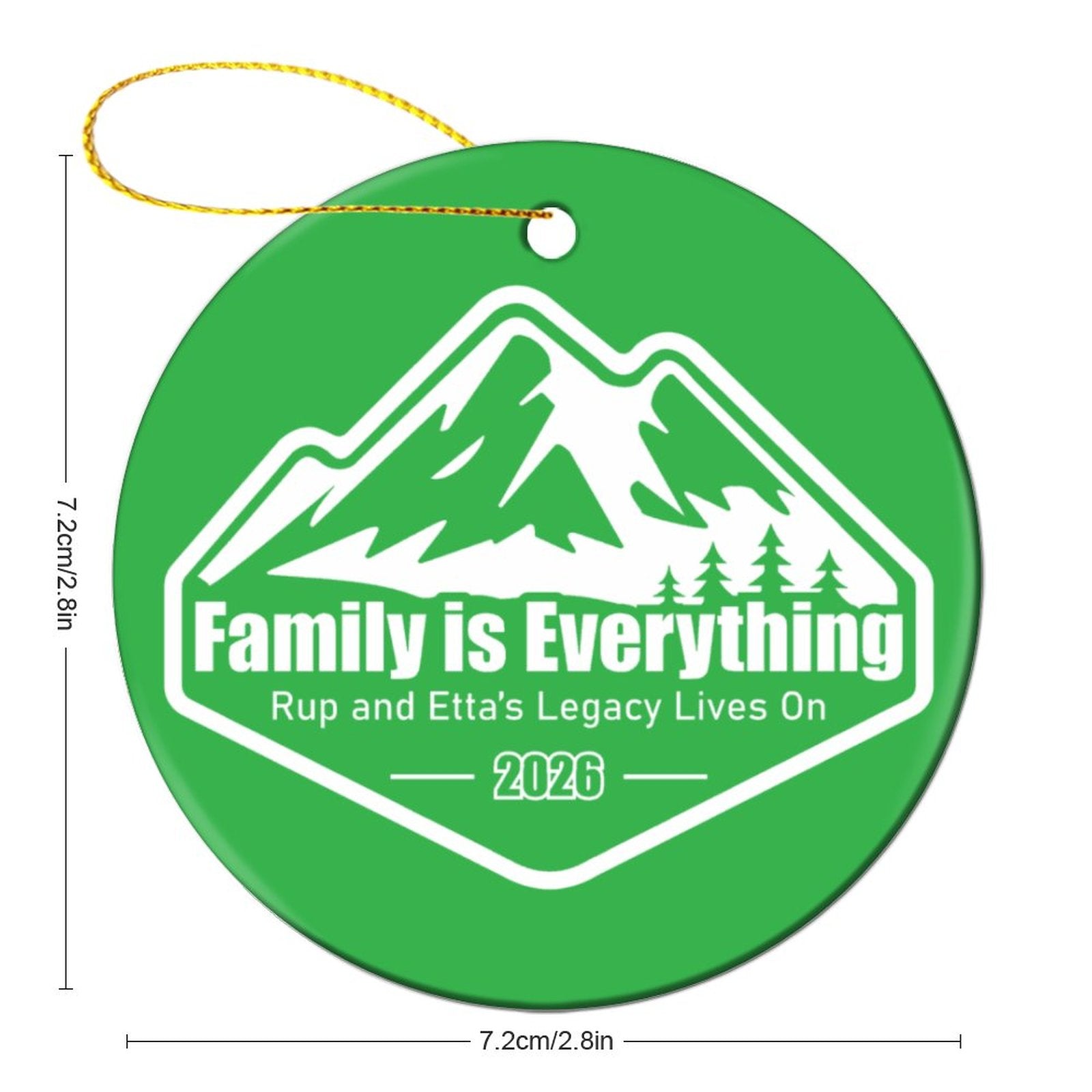 Reunion Round Christmas Ceramic Ornament (Glossy Surface)
