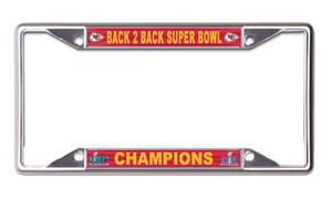 Kansas City Chiefs Back To Back Super Bowl Champs License Frame