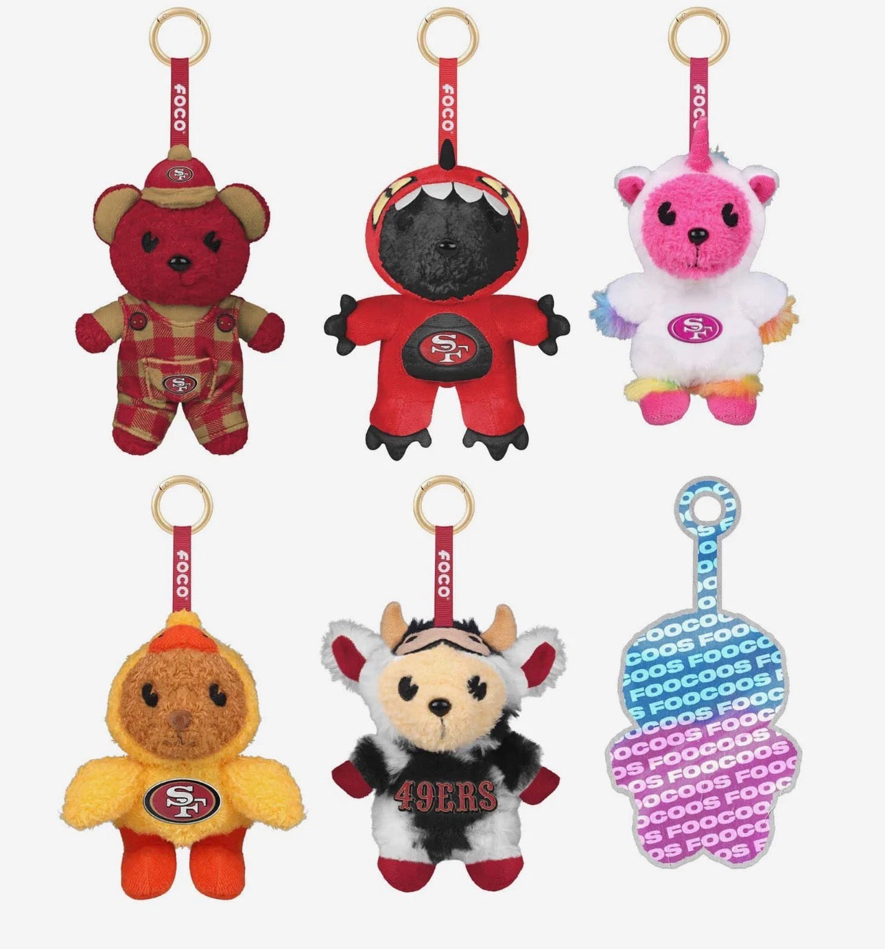 San Francisco 49ers FOOCOOS Plush Bag Charm Keychain Blind Box Mystery Series 1