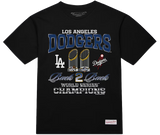 MLB Los Angeles Dodgers Mitchell and Ness Back 2 Back Trophies Classic T-Shirt Black