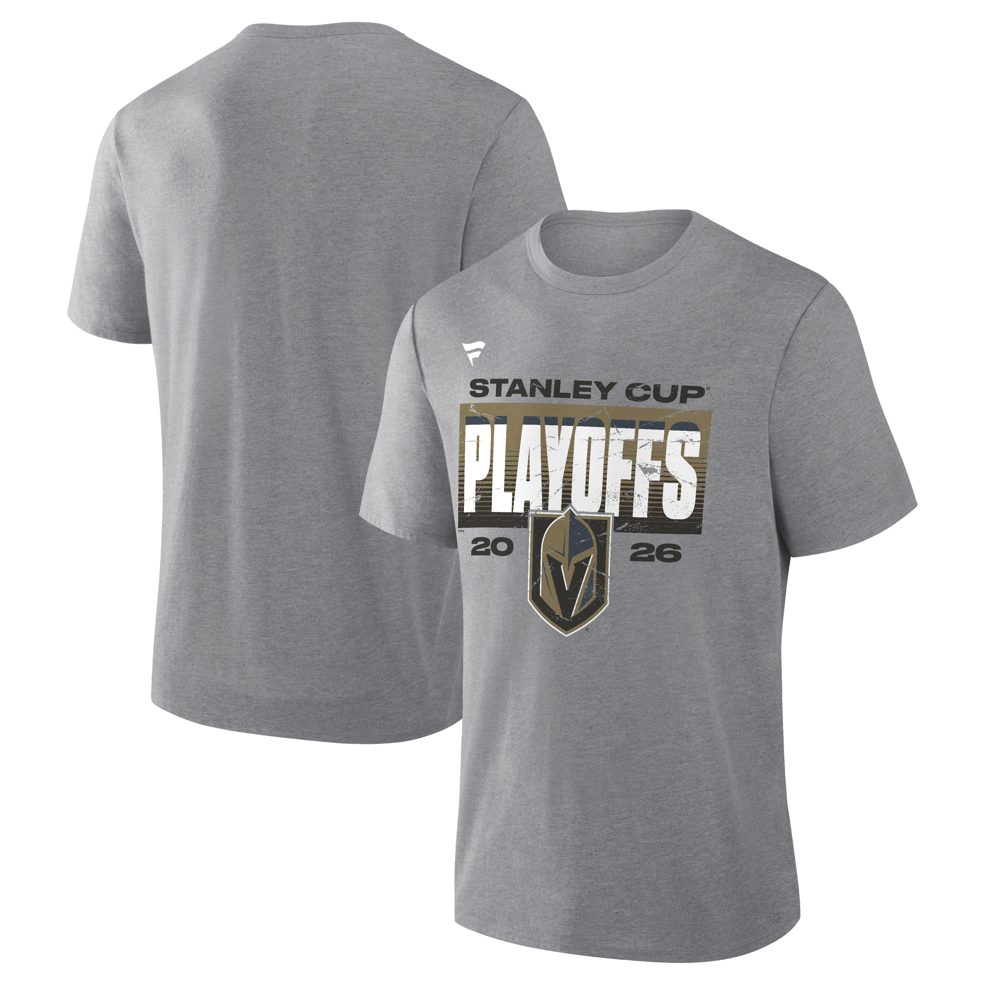 Vegas Golden Knights 2026 Stanley Cup Playoffs Vintage Participation Tri-Blend T Shirt Heather Athletic Gray