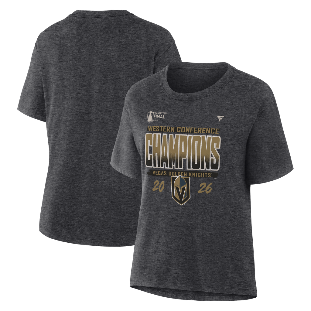 Vegas Golden Knights Fanatics Women's 2026 NHL Western Conference Champions Locker Room T-Shirt - Heather Charcoal