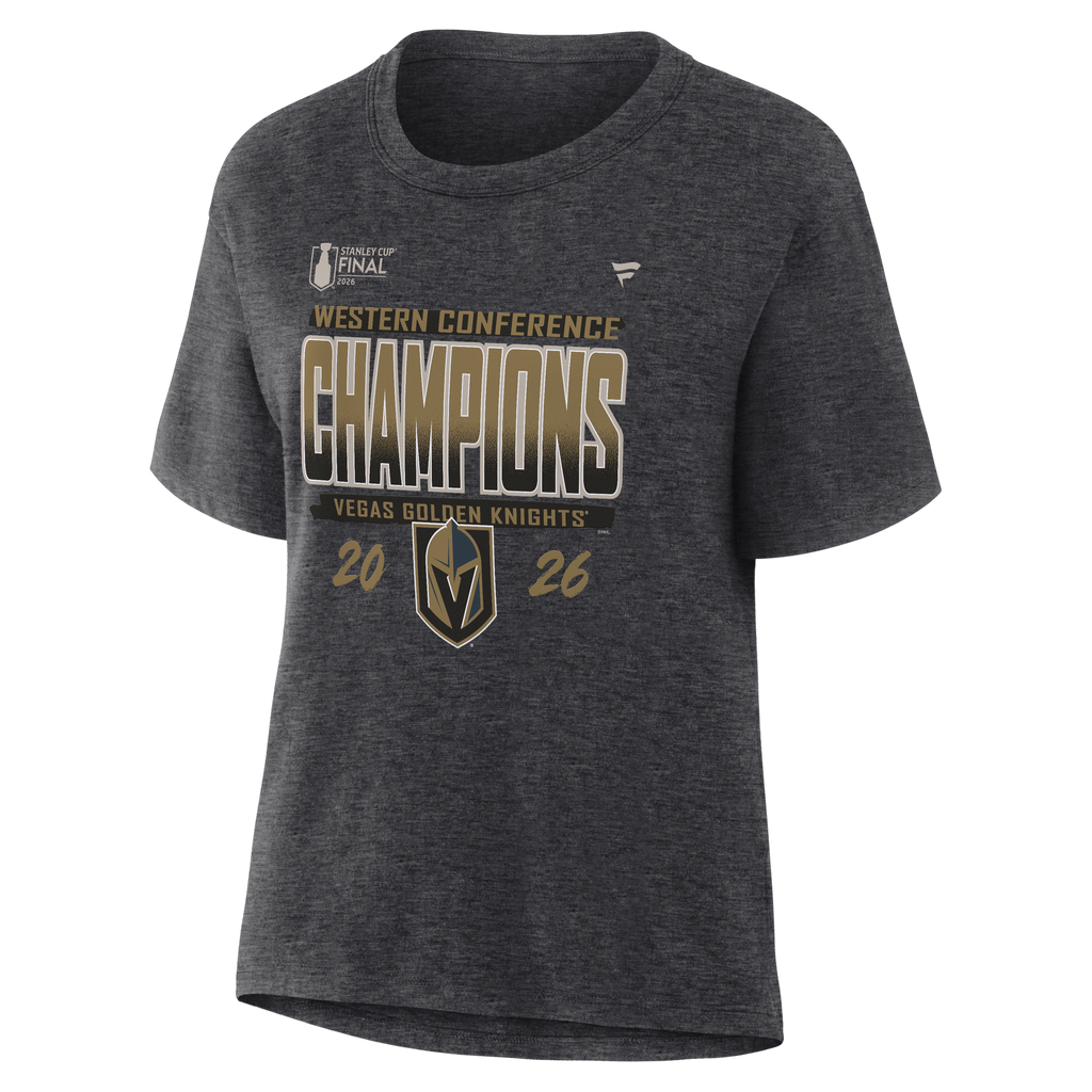 Vegas Golden Knights Fanatics Women's 2026 NHL Western Conference Champions Locker Room T-Shirt - Heather Charcoal