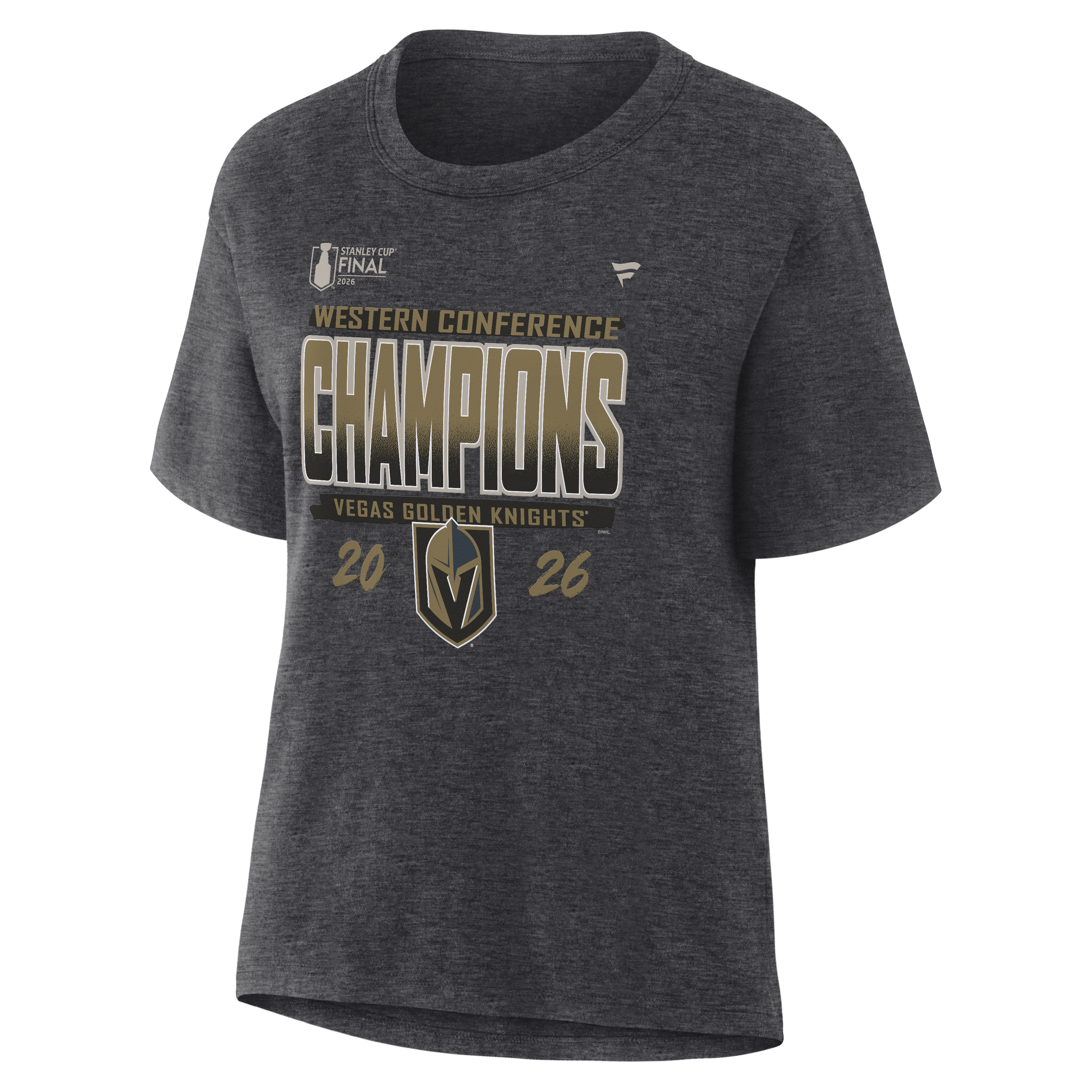 Vegas Golden Knights Fanatics Women's 2026 NHL Western Conference Champions Locker Room T-Shirt - Heather Charcoal