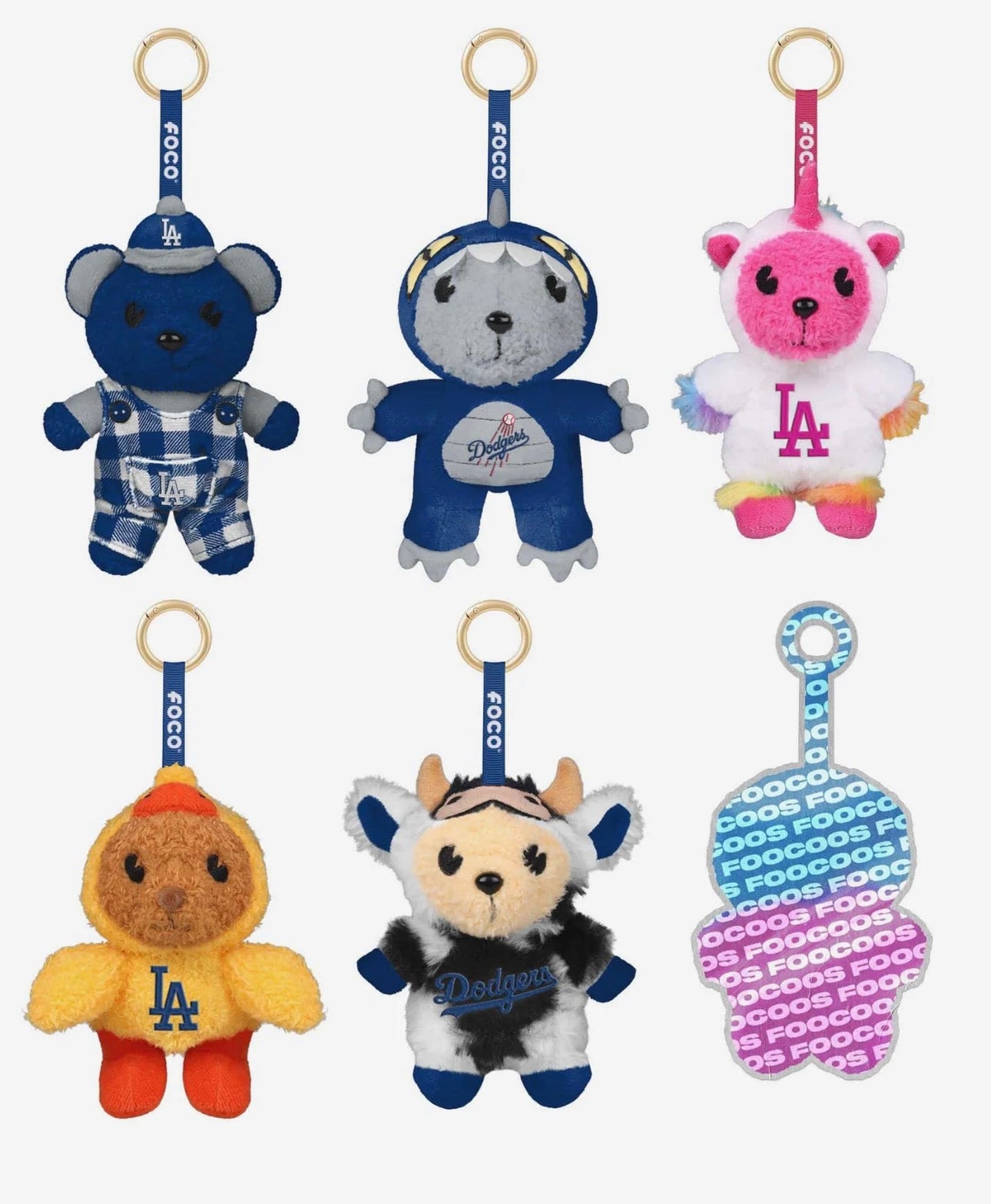 Los Angeles Dodgers FOOCOOS Plush Bag Charm Keychain Blind Box Mystery MLB Series 1