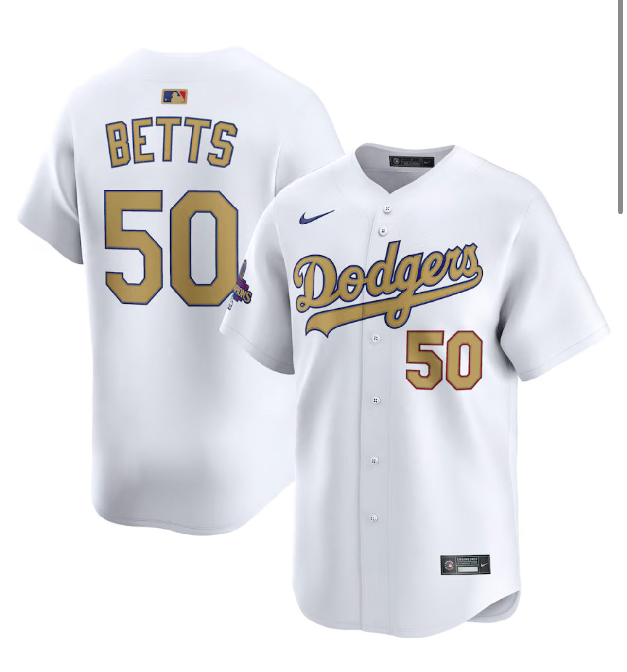Mookie Betts Los Angeles Dodgers 2025 Gold Collection Limited Jersey