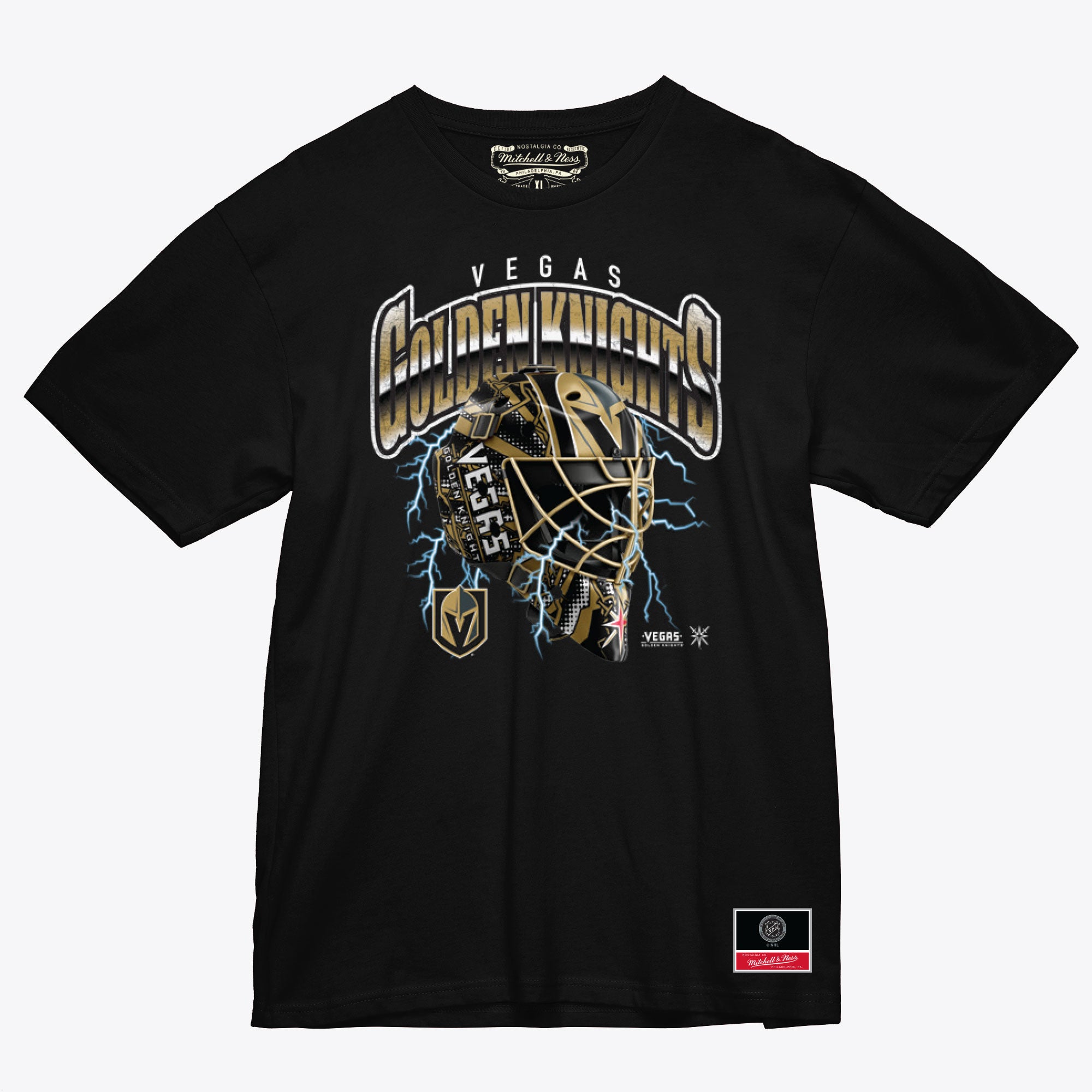Vegas Golden Knights Men's Mitchell and Ness Crease Lightning T-Shirt