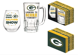 NFL Stemless 17 OZ Wine Glass & Beer Mug 16 OZ Gift Set