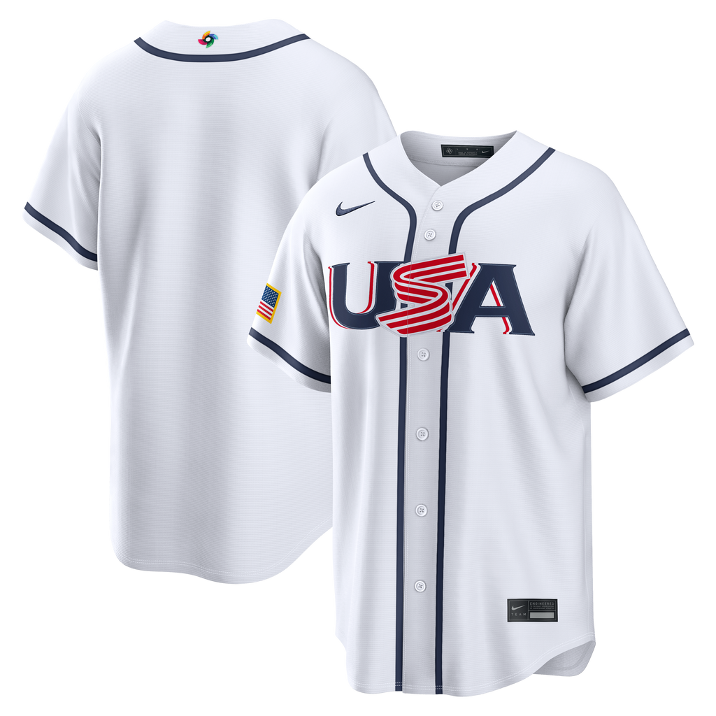Nike USA Mens White 2026 World Baseball Classic Baseball Jersey
