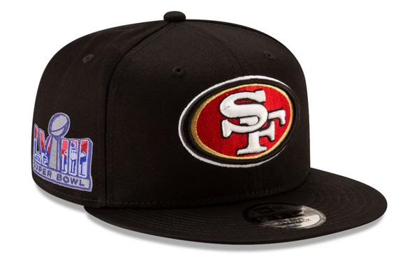 Men's New Era Black San Francisco 49ers Super Bowl LVIII Side Patch 9FIFTY Snapback Hat