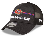 San Francisco 49ers New Era Super Bowl LVIII 9FORTY Trucker Adjustable Hat - Heather Black