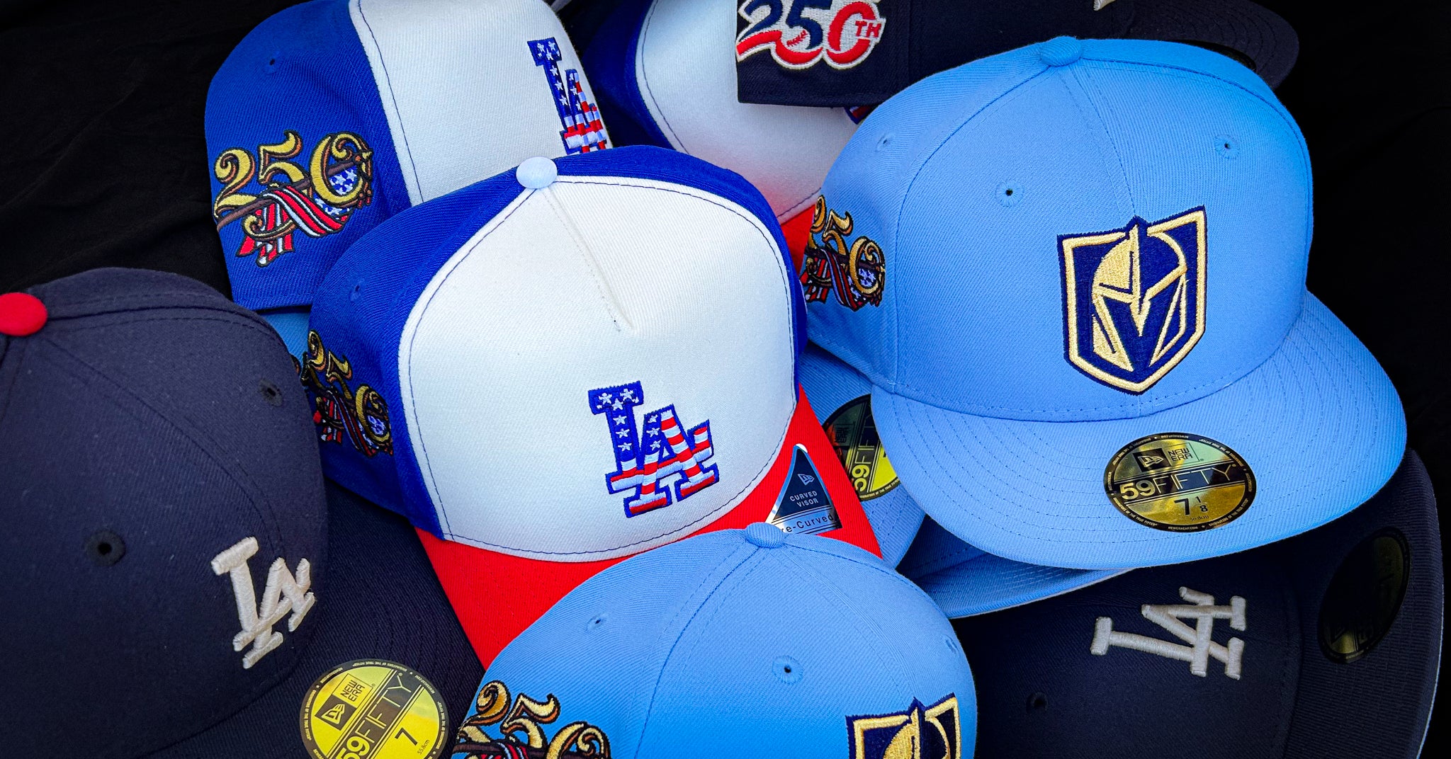 Vegas Golden Knights New Era Sky Blue USA 250th 59Fifty Fitted Hat