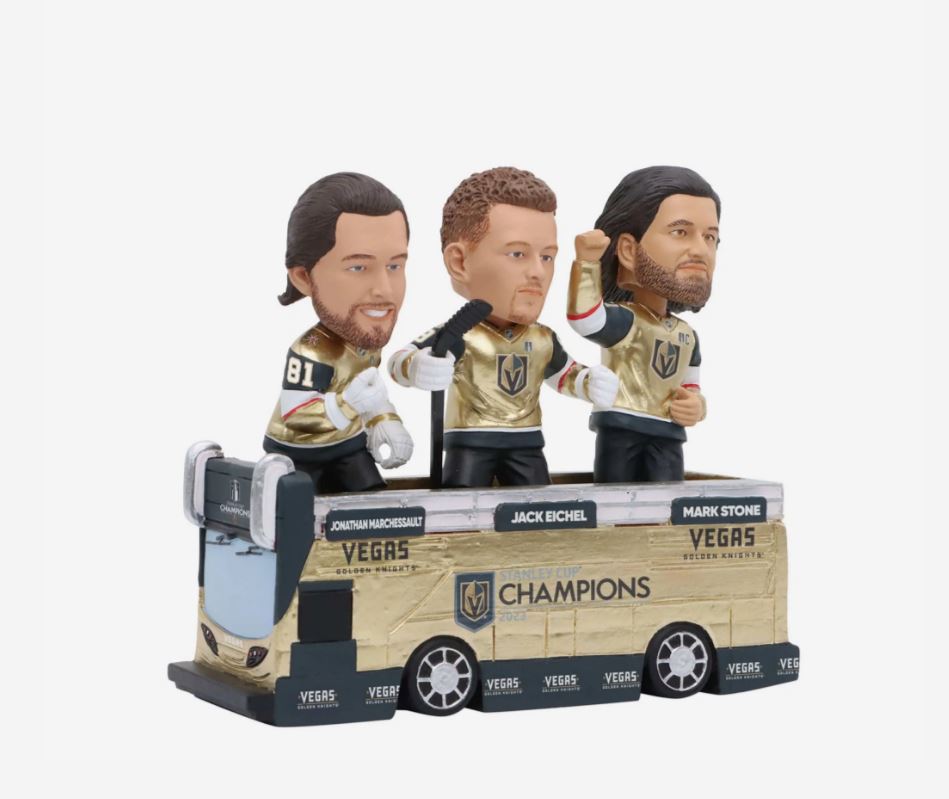 **Limited Edition** Vegas Golden Knights 2023 Stanley Cup Champions Parade Bus Triple Bobblehead