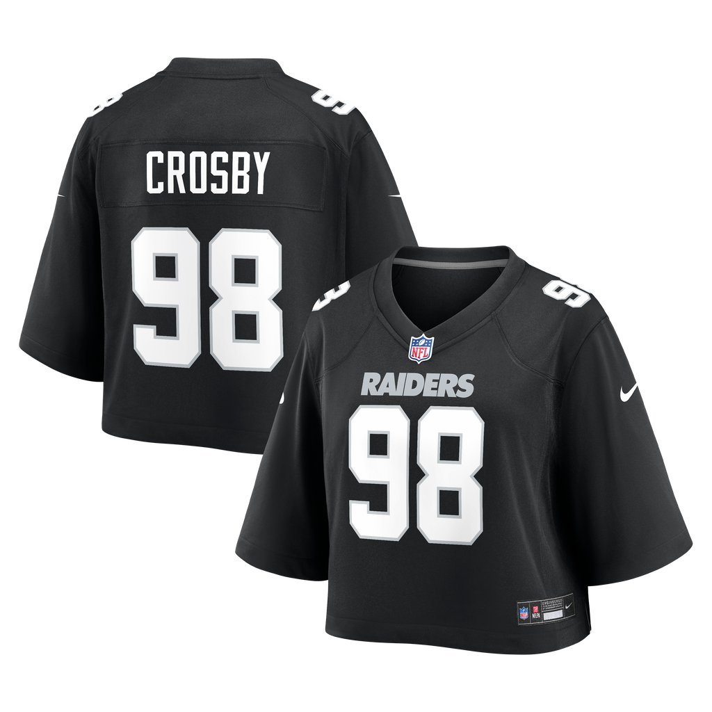 Las Vegas Raiders Women's Maxx Crosby Nike Black Cropped Fashion Game Jersey