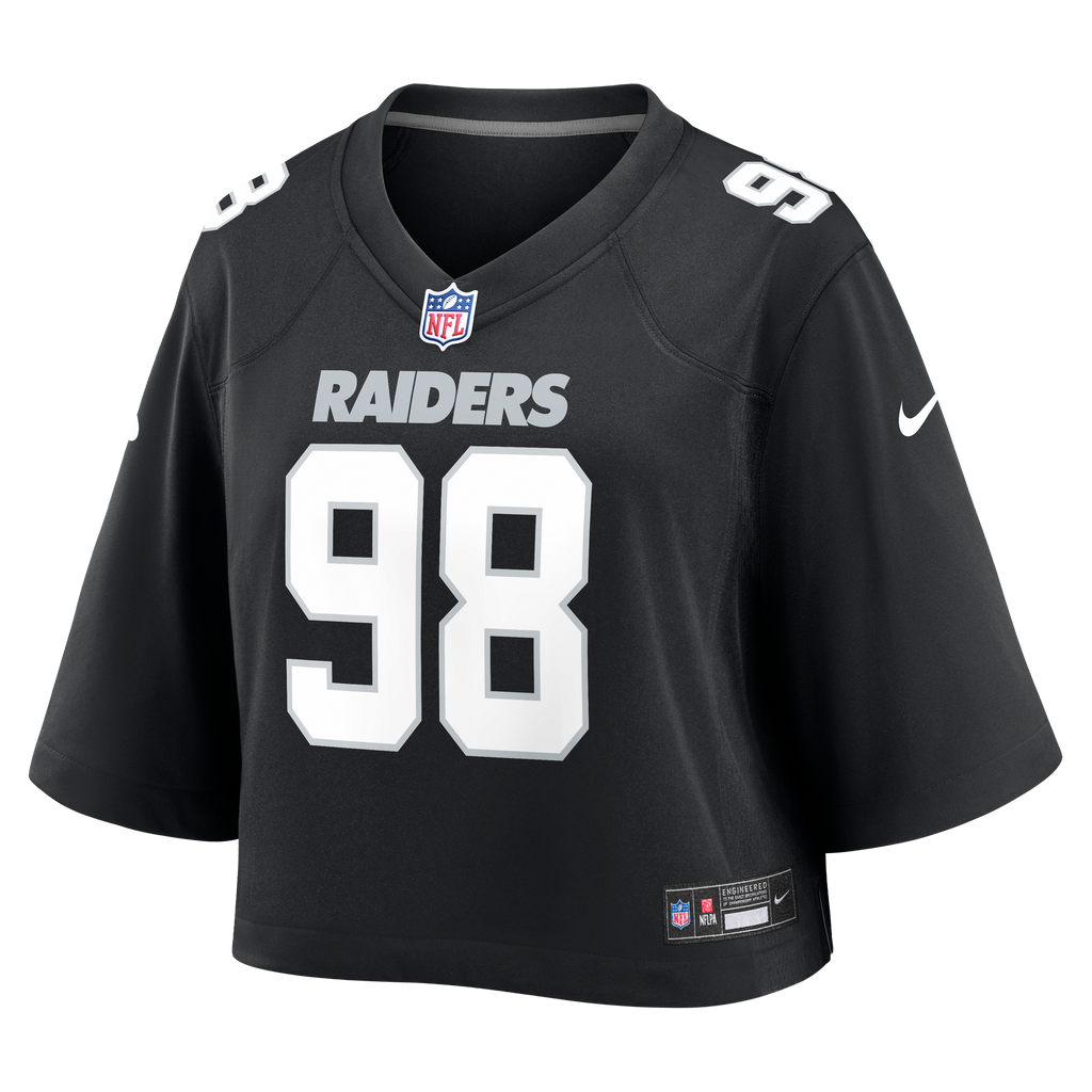 Las Vegas Raiders Women's Maxx Crosby Nike Black Cropped Fashion Game Jersey