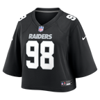 Las Vegas Raiders Women's Maxx Crosby Nike Black Cropped Fashion Game Jersey
