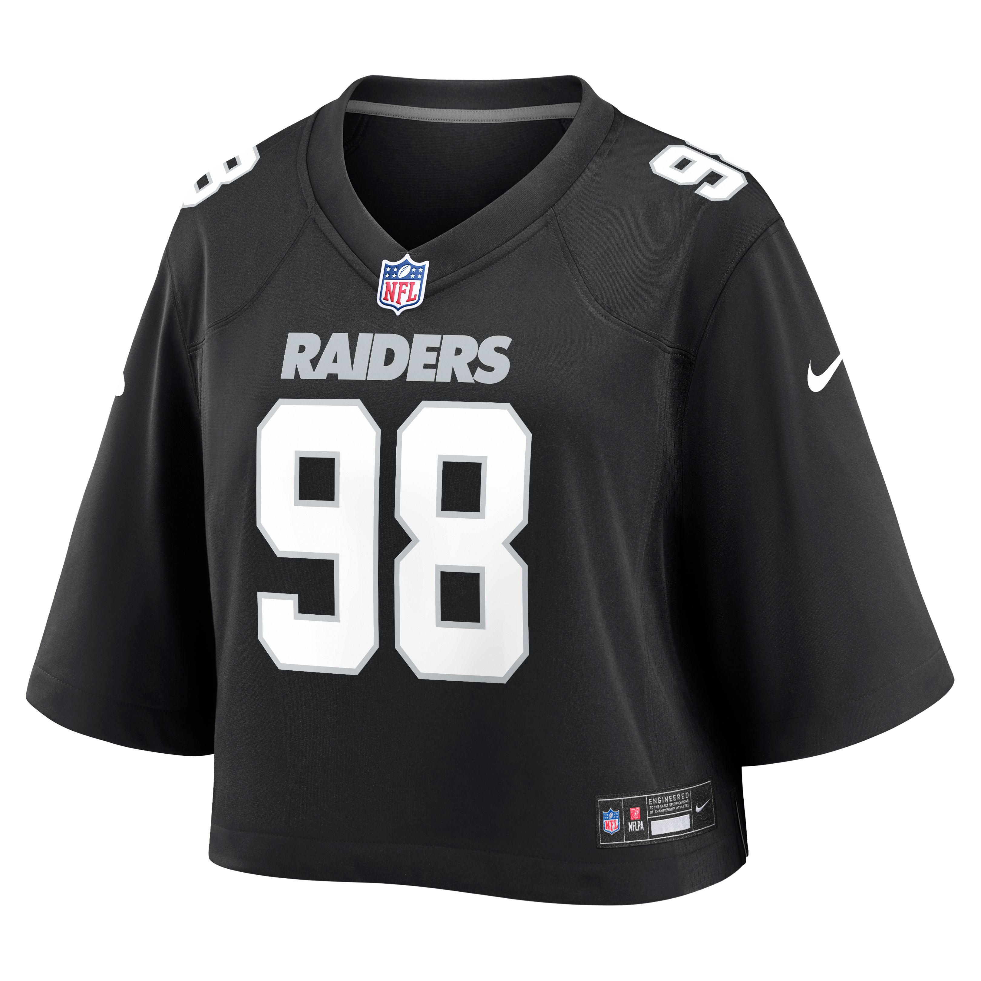 Las Vegas Raiders Women's Maxx Crosby Nike Black Cropped Fashion Game Jersey