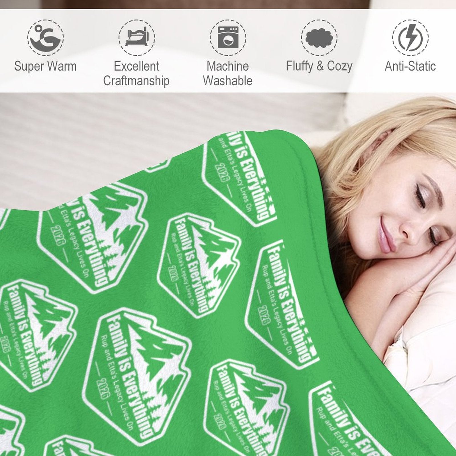 Family Reunion Flannel Blanket (One-sided Printing)-50"×60"