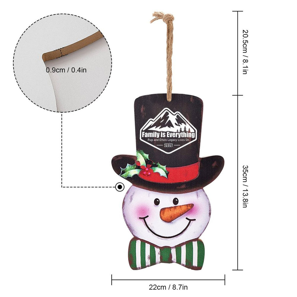 Reunion Wooden Christmas Snowman Ornament